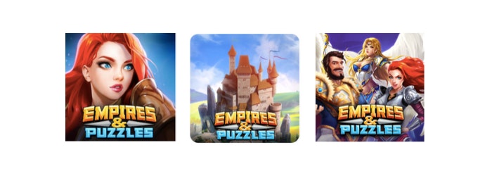 Empires & puzzles icon A/B test 1